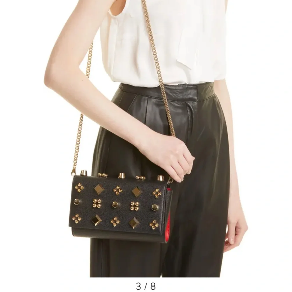 Christian Louboutin Paloma Spike Empire Leather Clutch - Picture 8 of 9